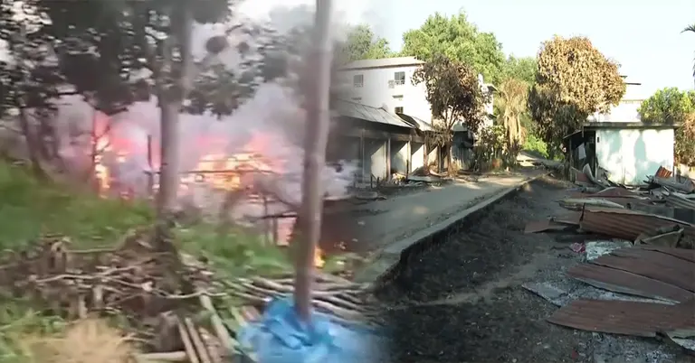 খাগড়াছড়িতে আগুনের ঘটনার পুরনো ছবি; সংঘর্ষের পর বর্তমান অবস্থা